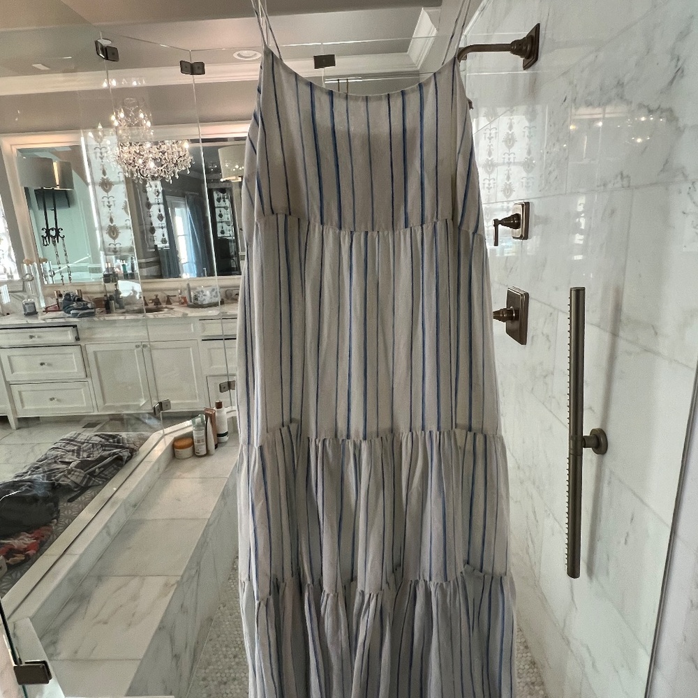 Tommy Bahama String Of Silver Linen-Blend Short Sundress, Coconut, Large - Picture 12 of 14